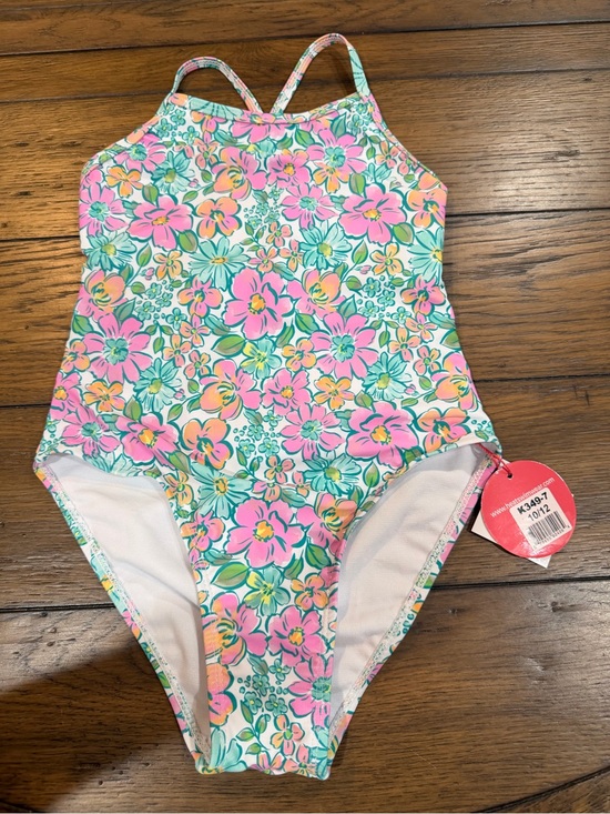 dolphin love Other - Floral Girls' One-Piece Swimsuit in Pink & Mint